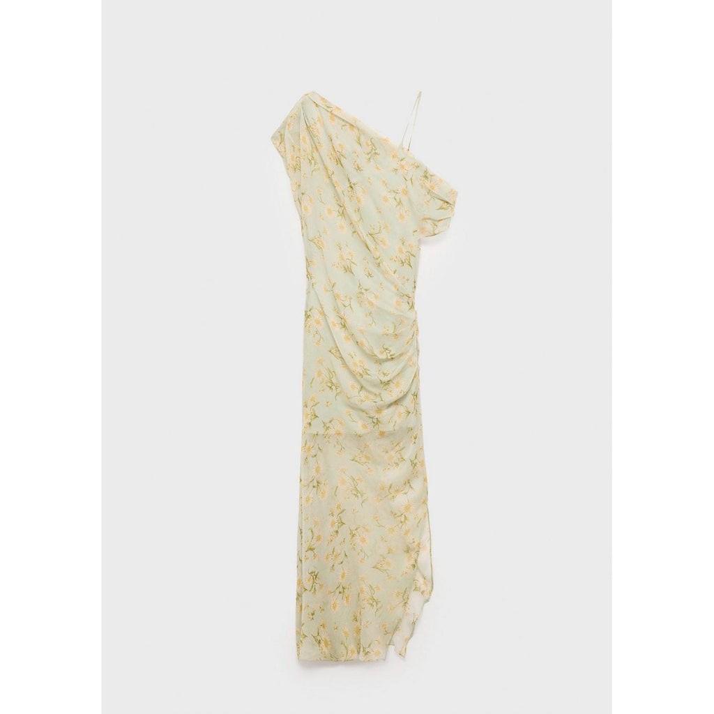 Robe À Fleurs Drapée Semi-Transparente