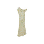 Robe À Fleurs Drapée Semi-Transparente