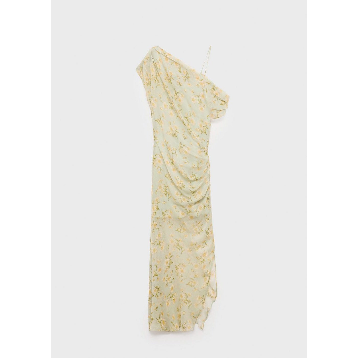 Robe À Fleurs Drapée Semi-Transparente
