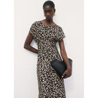 Robe Imprimé Animal Avec Finitions Effilochées