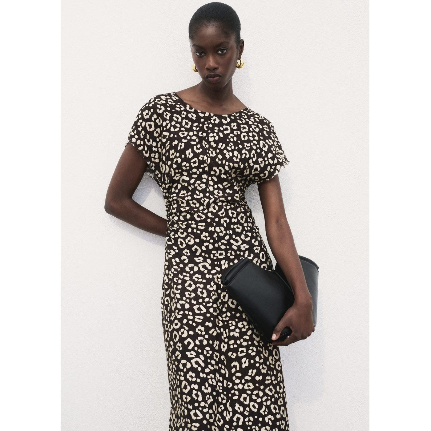 Robe Imprimé Animal Avec Finitions Effilochées