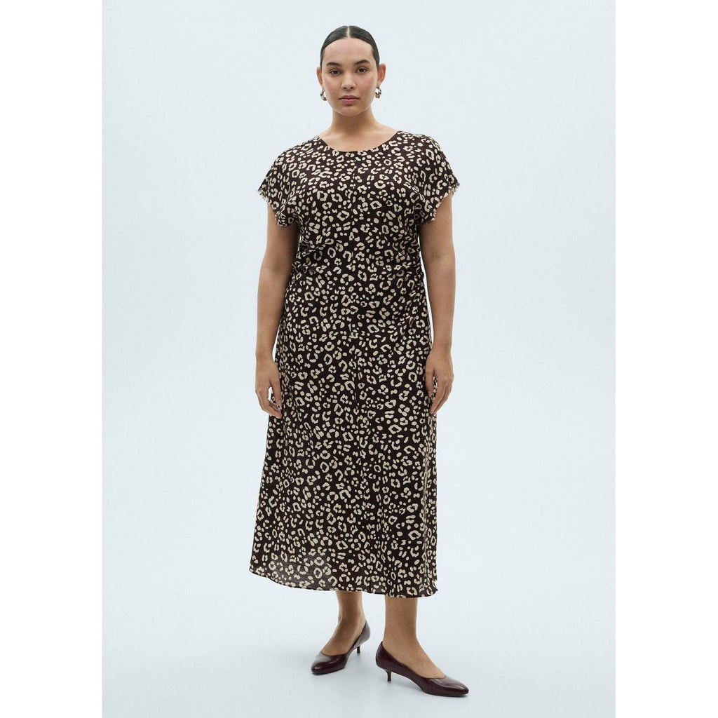 Robe Imprimé Animal Avec Finitions Effilochées