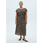 Robe Imprimé Animal Avec Finitions Effilochées