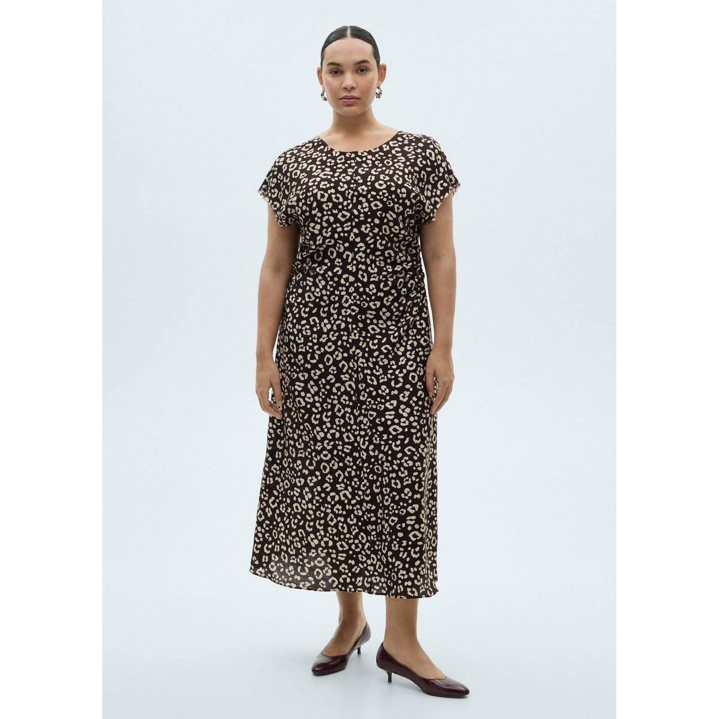 Robe Imprimé Animal Avec Finitions Effilochées