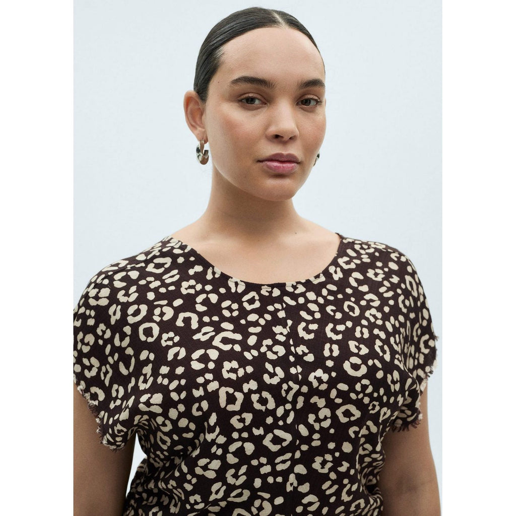 Robe Imprimé Animal Avec Finitions Effilochées