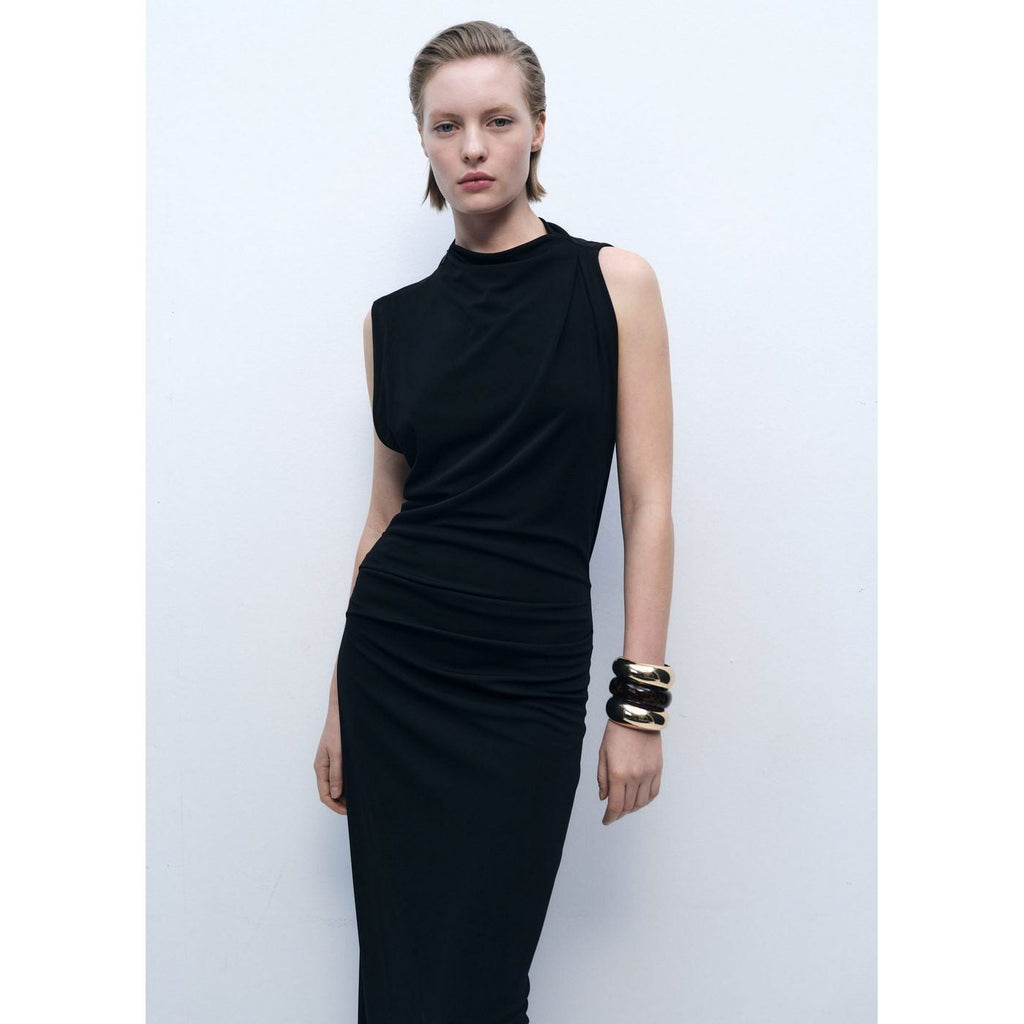 Robe Drapée Fente Latérale