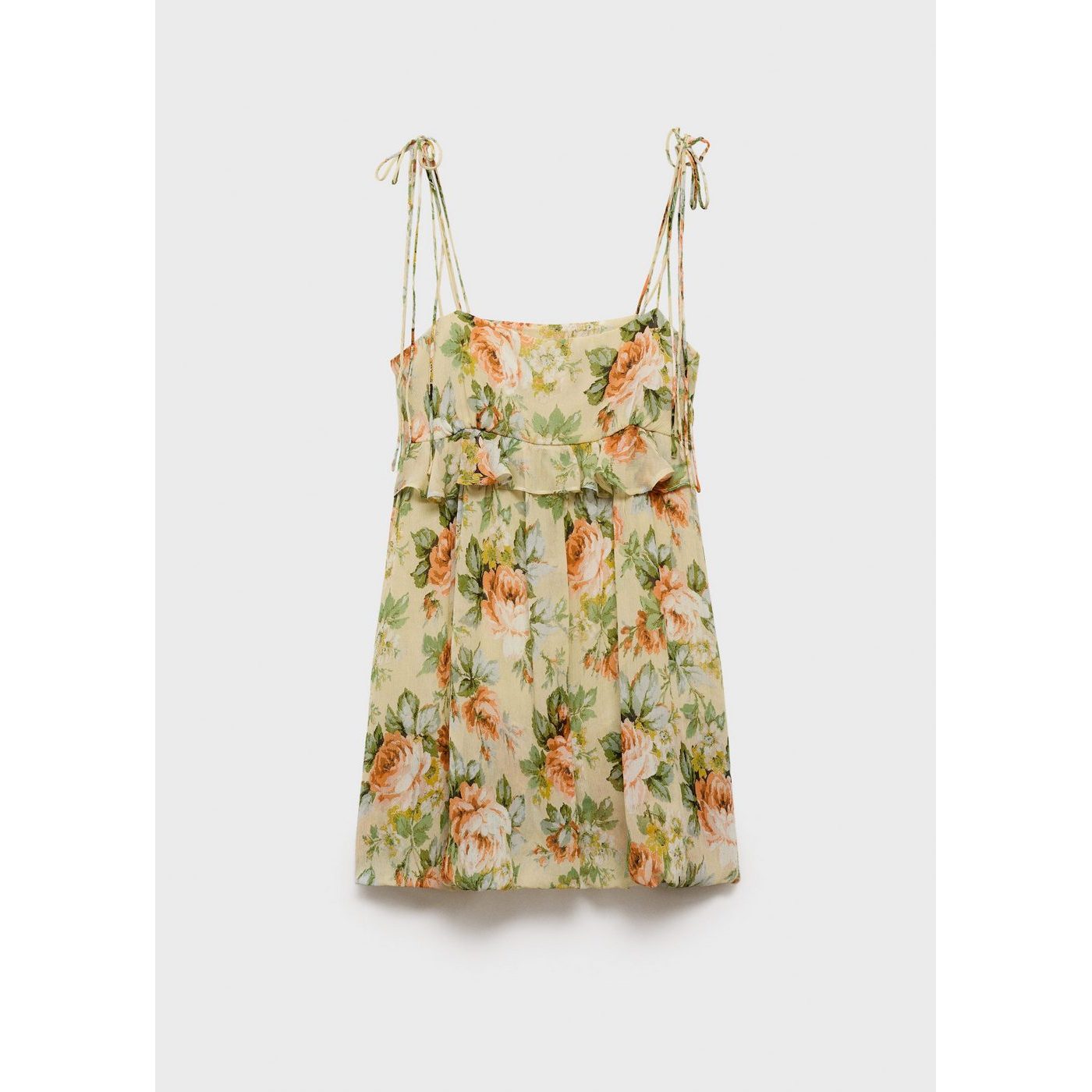 Robe Courte À Fleurs Détail Volants