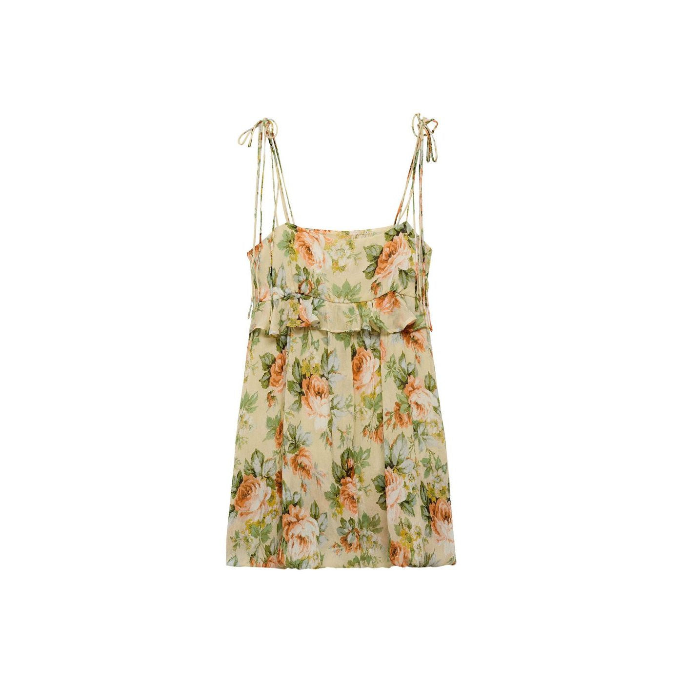 Robe Courte À Fleurs Détail Volants