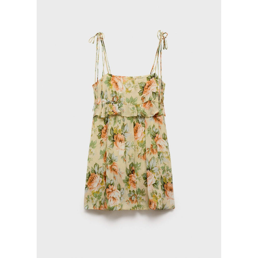 Robe Courte À Fleurs Détail Volants