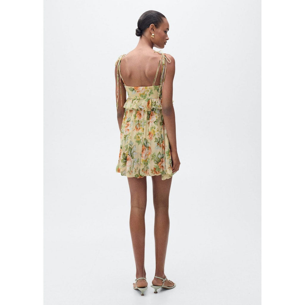 Robe Courte À Fleurs Détail Volants