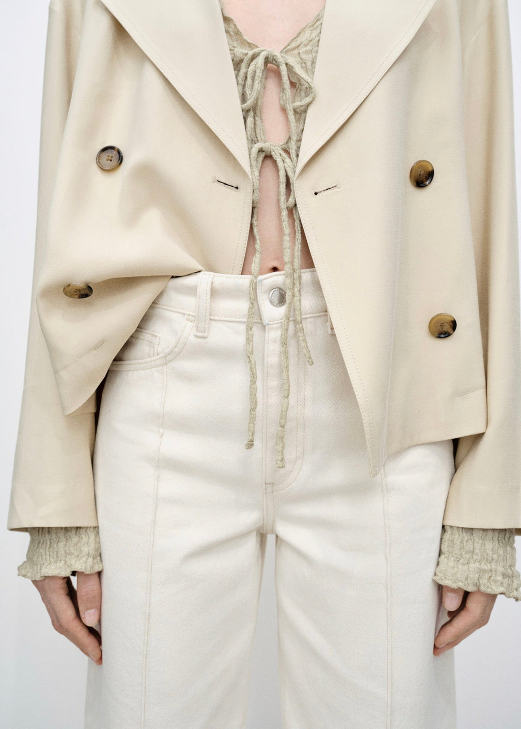 Jean Wideleg Crop Coutures