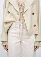 Jean Wideleg Crop Coutures
