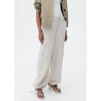 Pantalon Cargo En Lin Bas Bouffant
