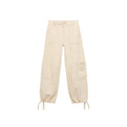 Pantalon Cargo En Lin Bas Bouffant