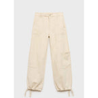 Pantalon Cargo En Lin Bas Bouffant