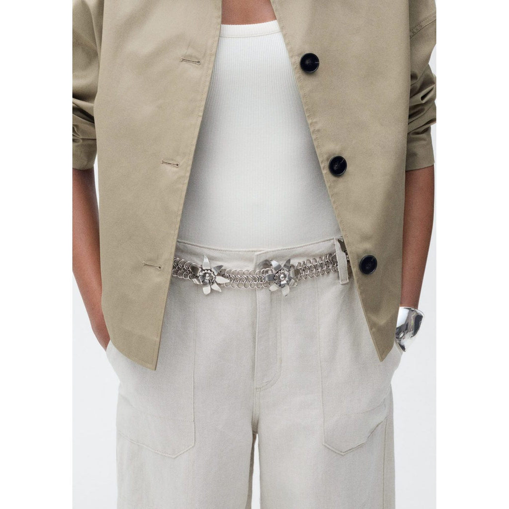 Pantalon Cargo En Lin Bas Bouffant
