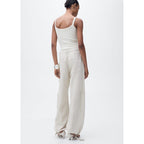 Pantalon Cargo En Lin Bas Bouffant