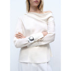 Blouse Satin Col Bénitier