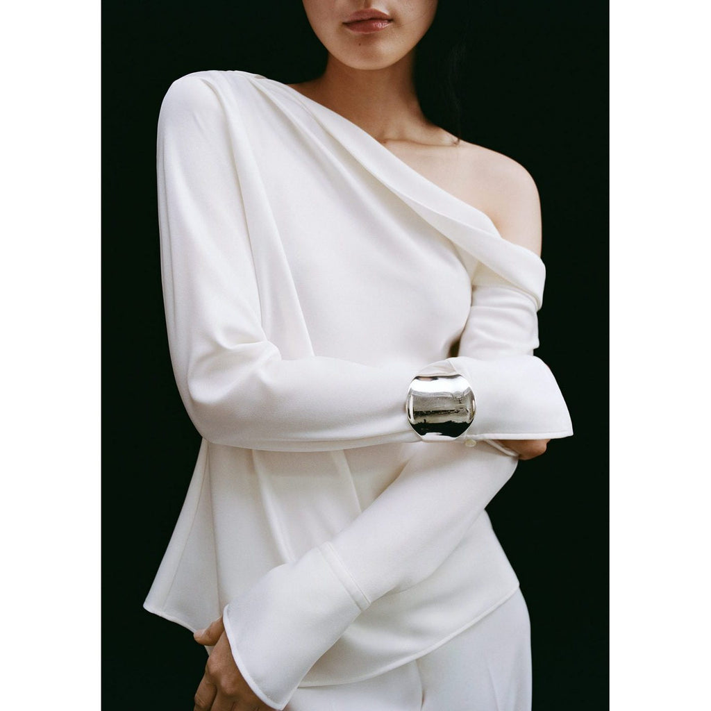 Blouse Satin Col Bénitier