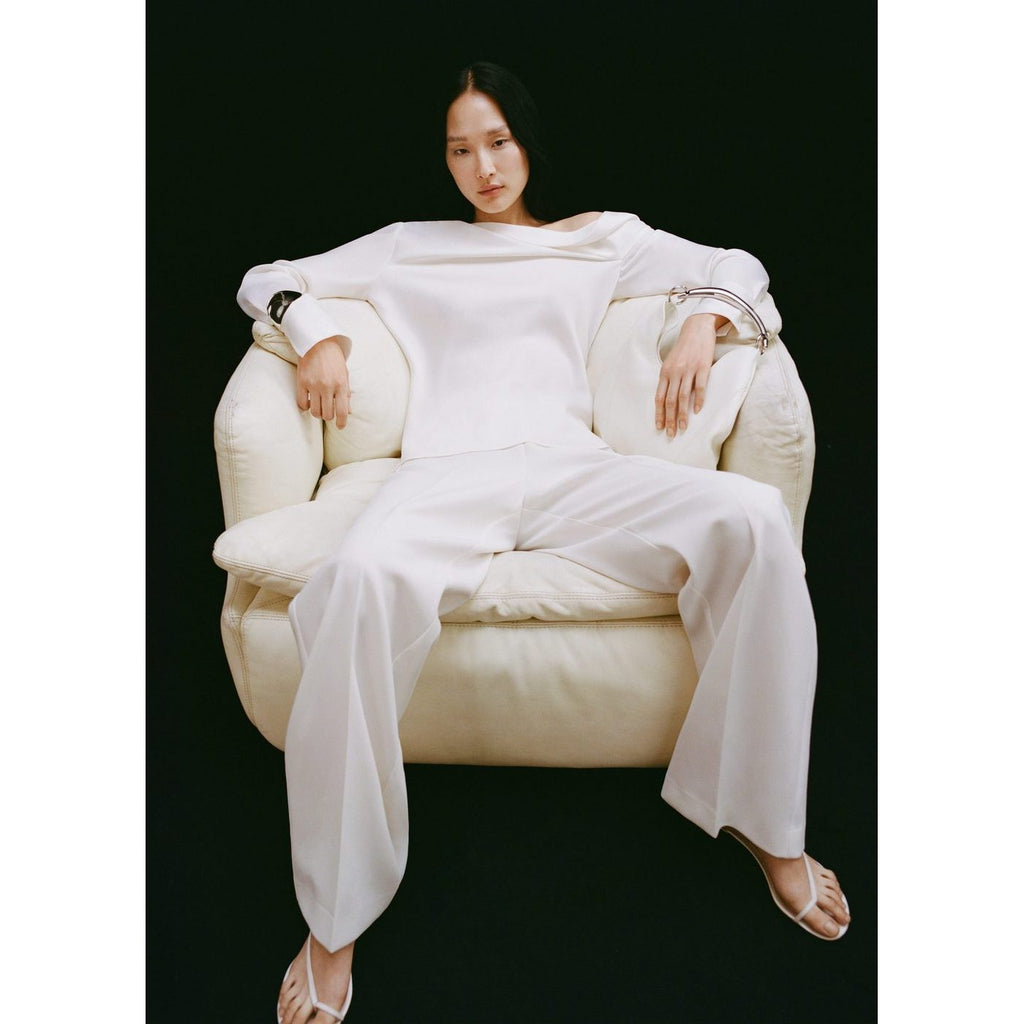 Blouse Satin Col Bénitier