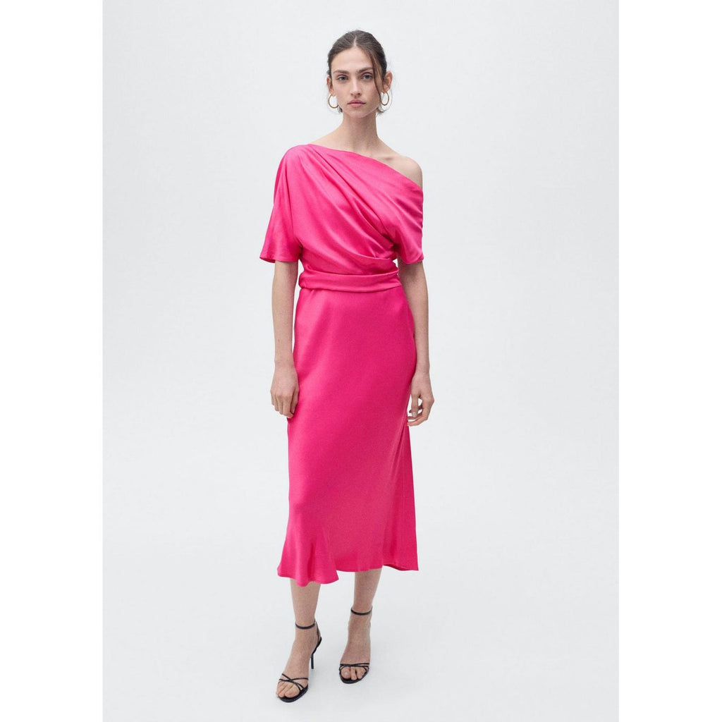 Robe Midi Asymétrique Drapée