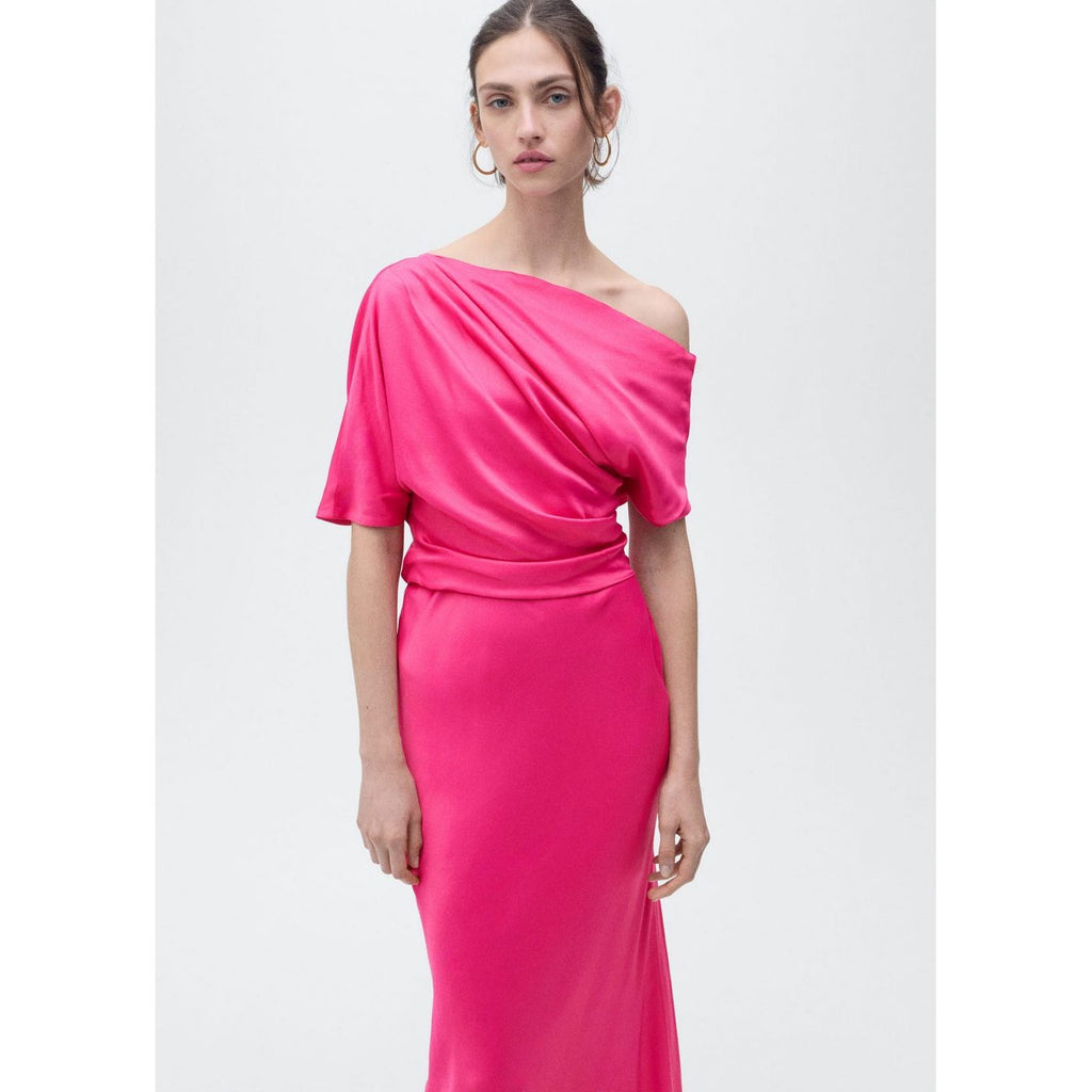 Robe Midi Asymétrique Drapée