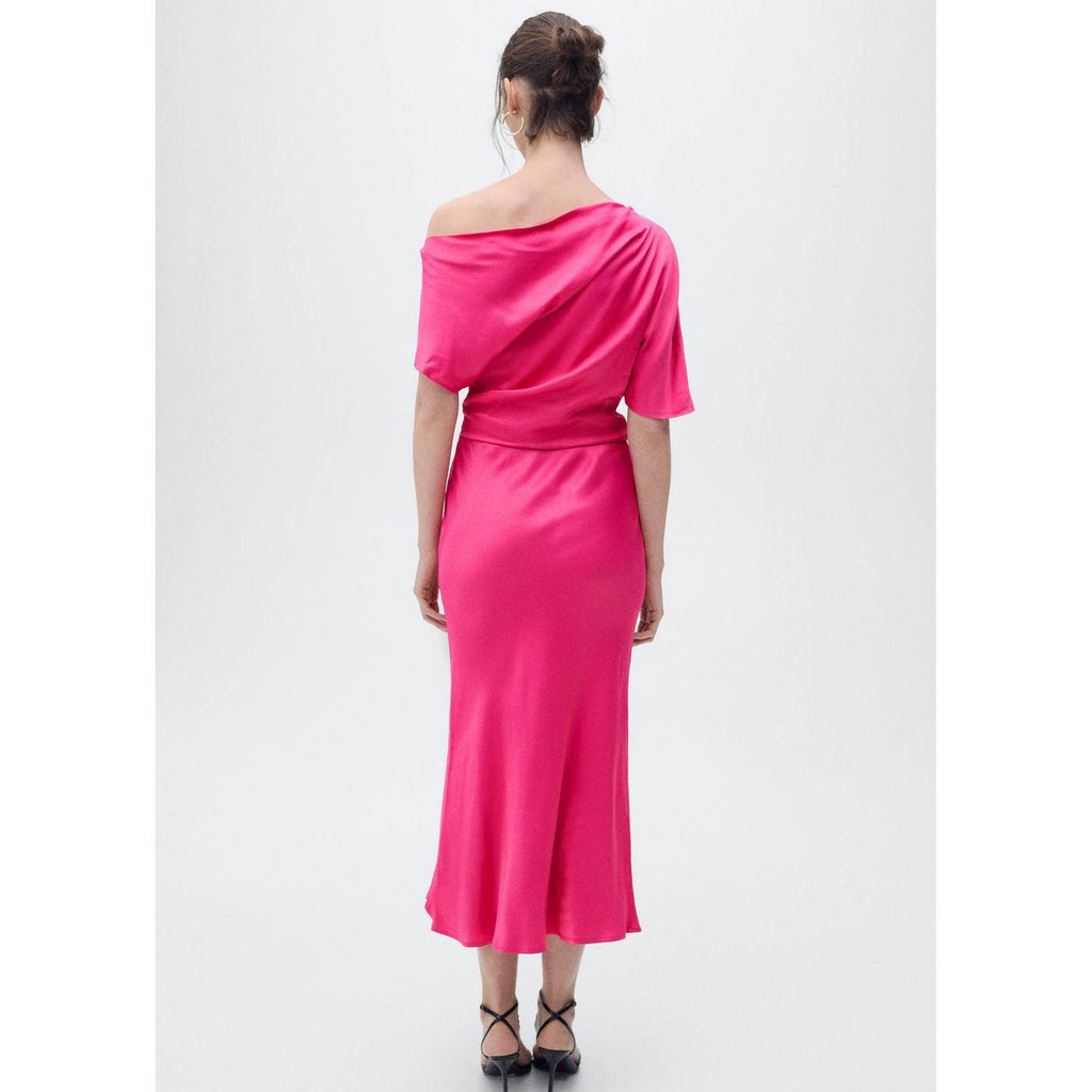 Robe Midi Asymétrique Drapée
