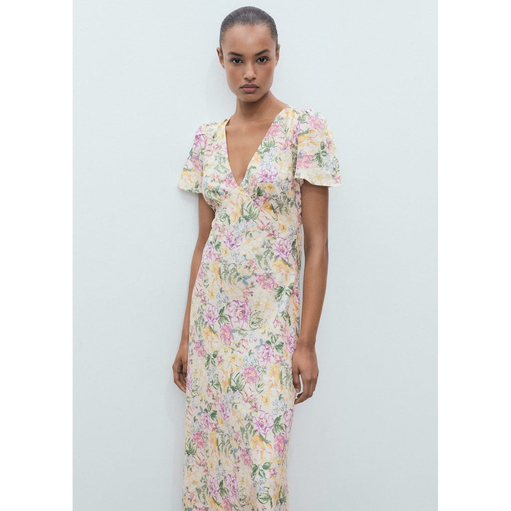 Robe En Lin À Fleurs