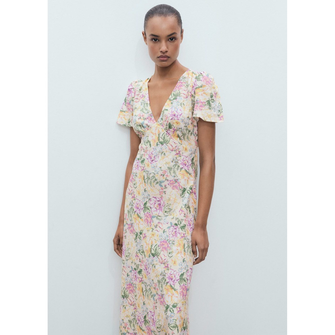 Robe En Lin À Fleurs