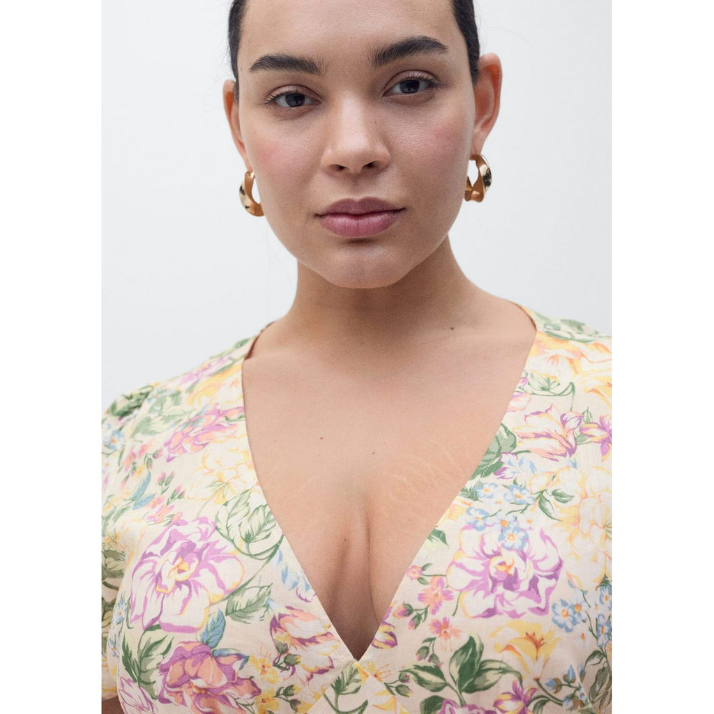 Robe En Lin À Fleurs