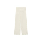Pantalon Droit Maille Côtelée
