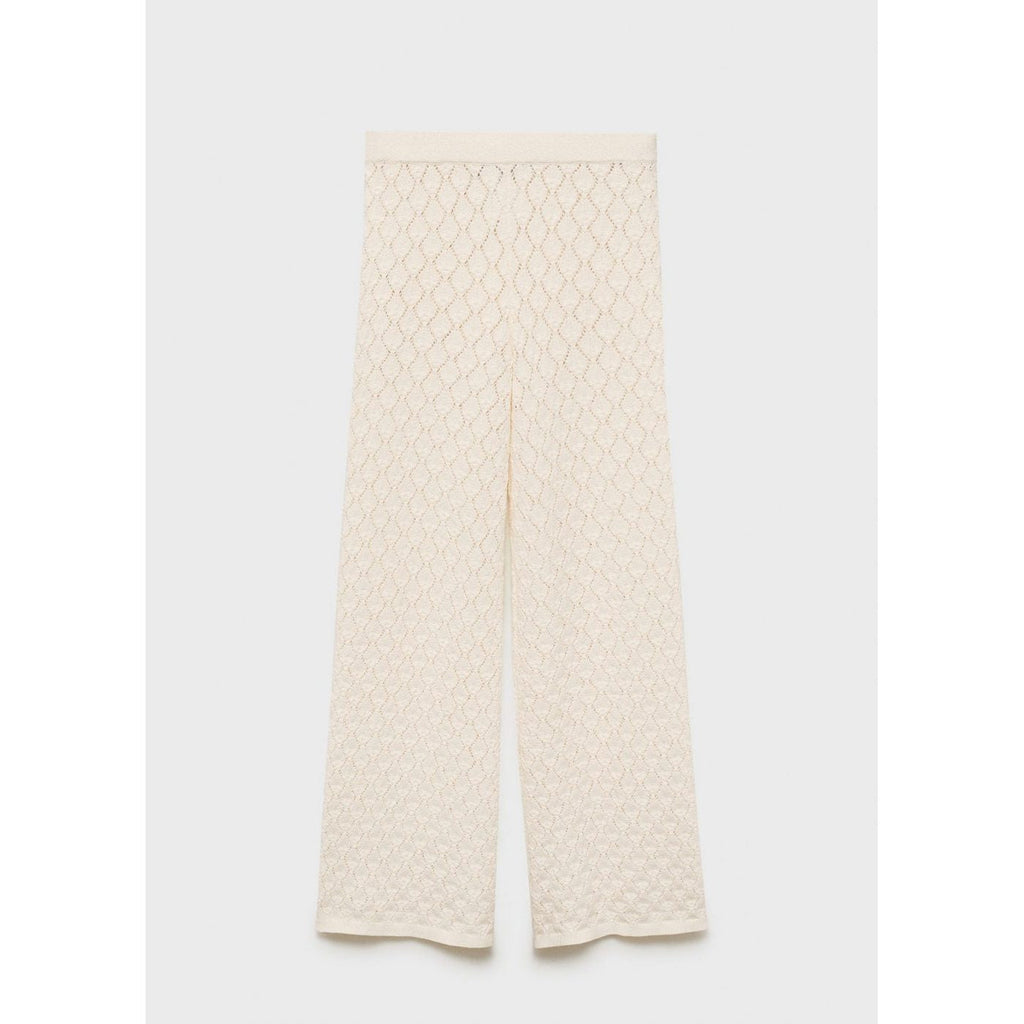 Pantalon Droit Maille Côtelée