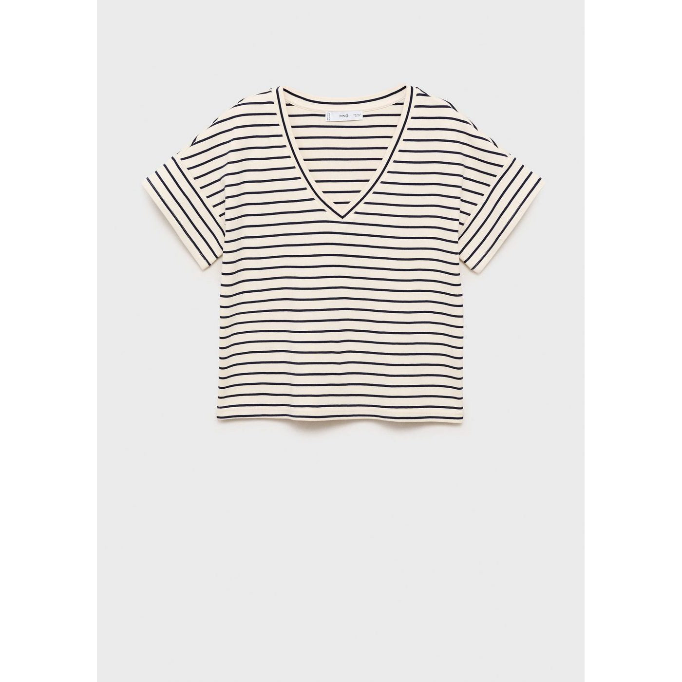 T-Shirt À Rayures Col En V
