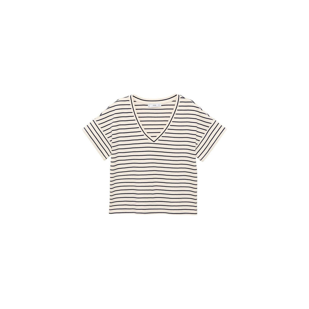T-Shirt À Rayures Col En V
