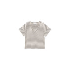 T-Shirt À Rayures Col En V