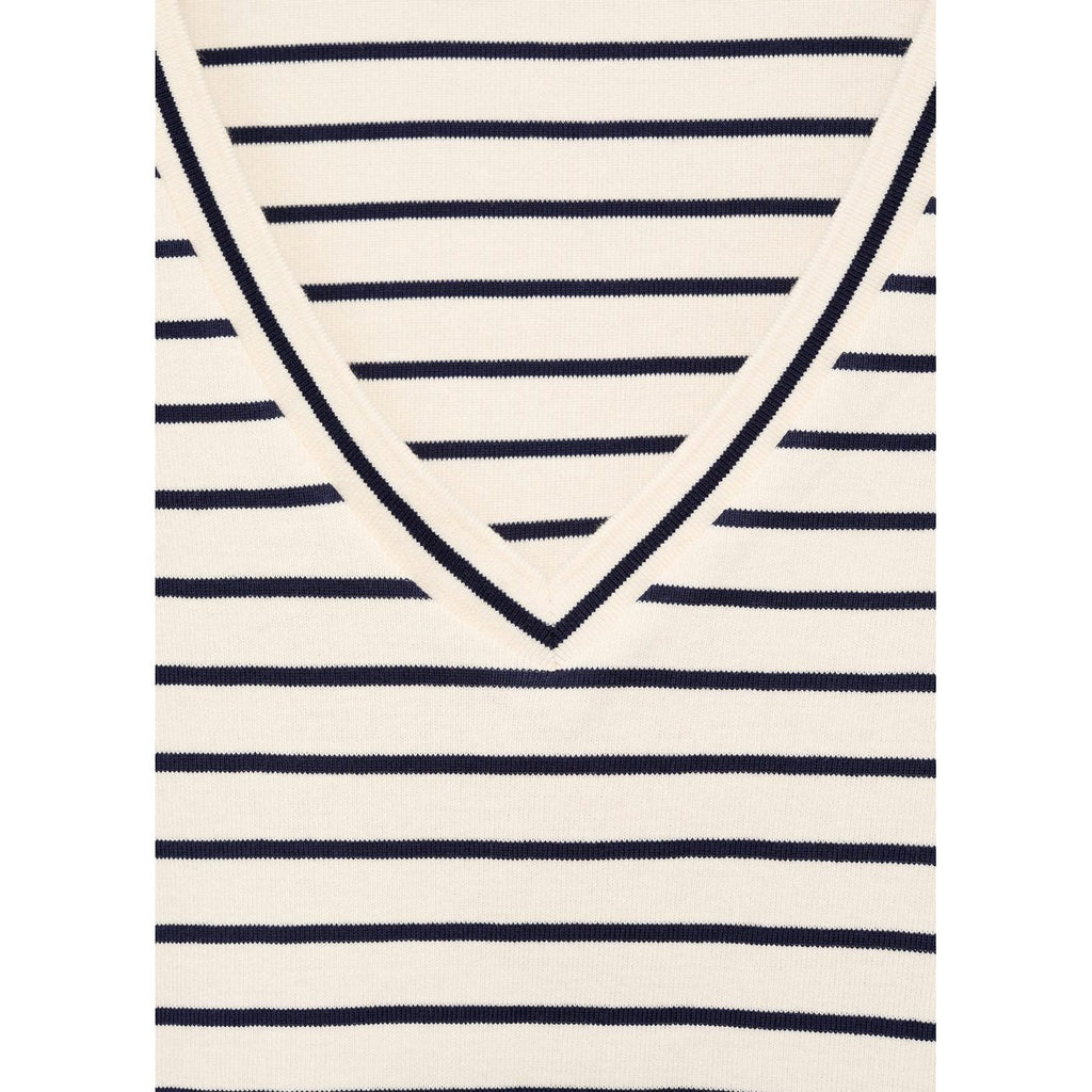 T-Shirt À Rayures Col En V