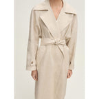 Trench-Coat En Lin À Revers Prononcés