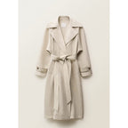Trench-Coat En Lin À Revers Prononcés