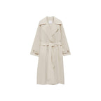 Trench-Coat En Lin À Revers Prononcés