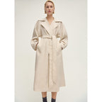 Trench-Coat En Lin À Revers Prononcés