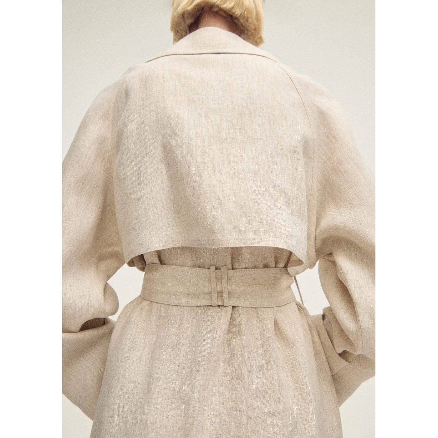 Trench-Coat En Lin À Revers Prononcés