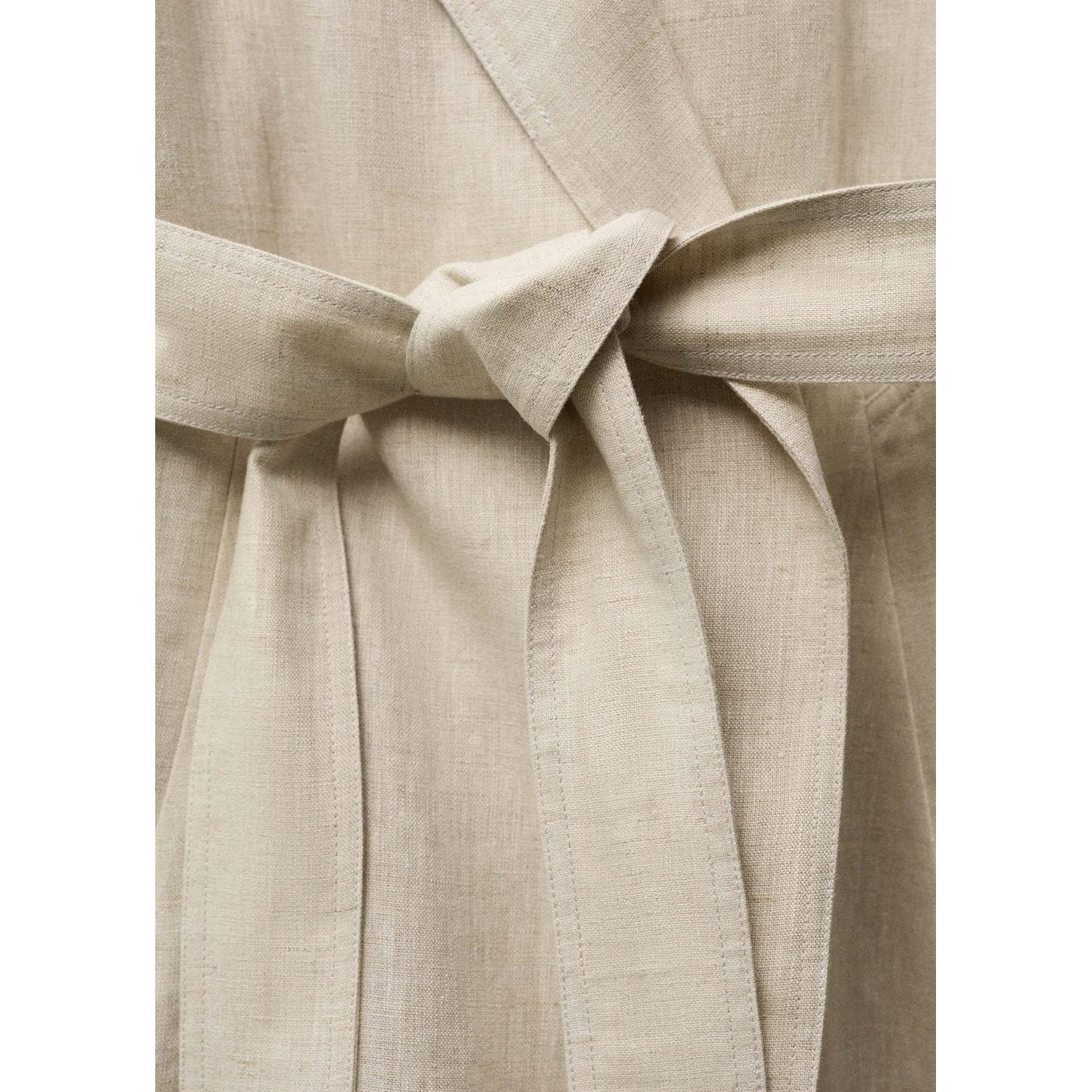 Trench-Coat En Lin À Revers Prononcés