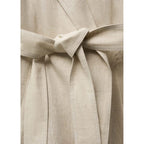 Trench-Coat En Lin À Revers Prononcés