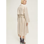 Trench-Coat En Lin À Revers Prononcés