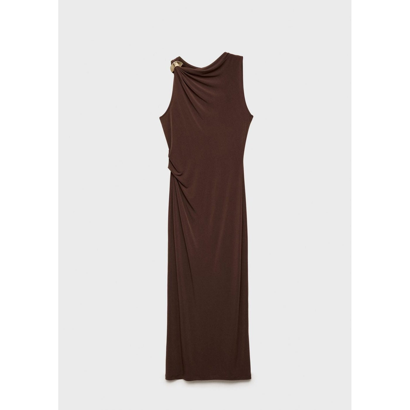 Robe Drapée Détail Métallique