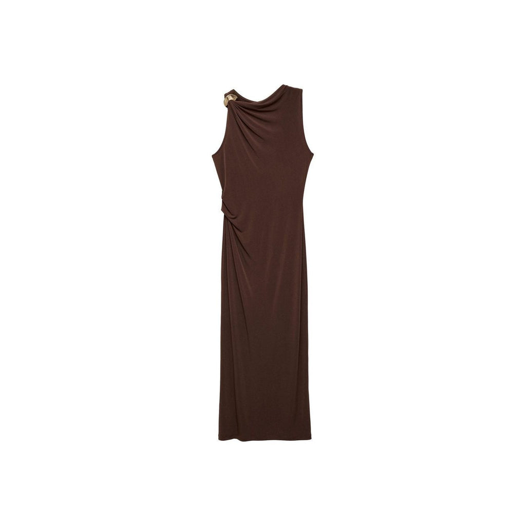 Robe Drapée Détail Métallique