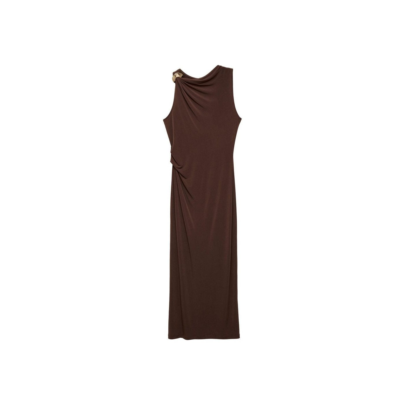 Robe Drapée Détail Métallique