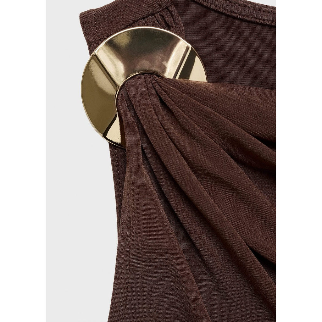 Robe Drapée Détail Métallique