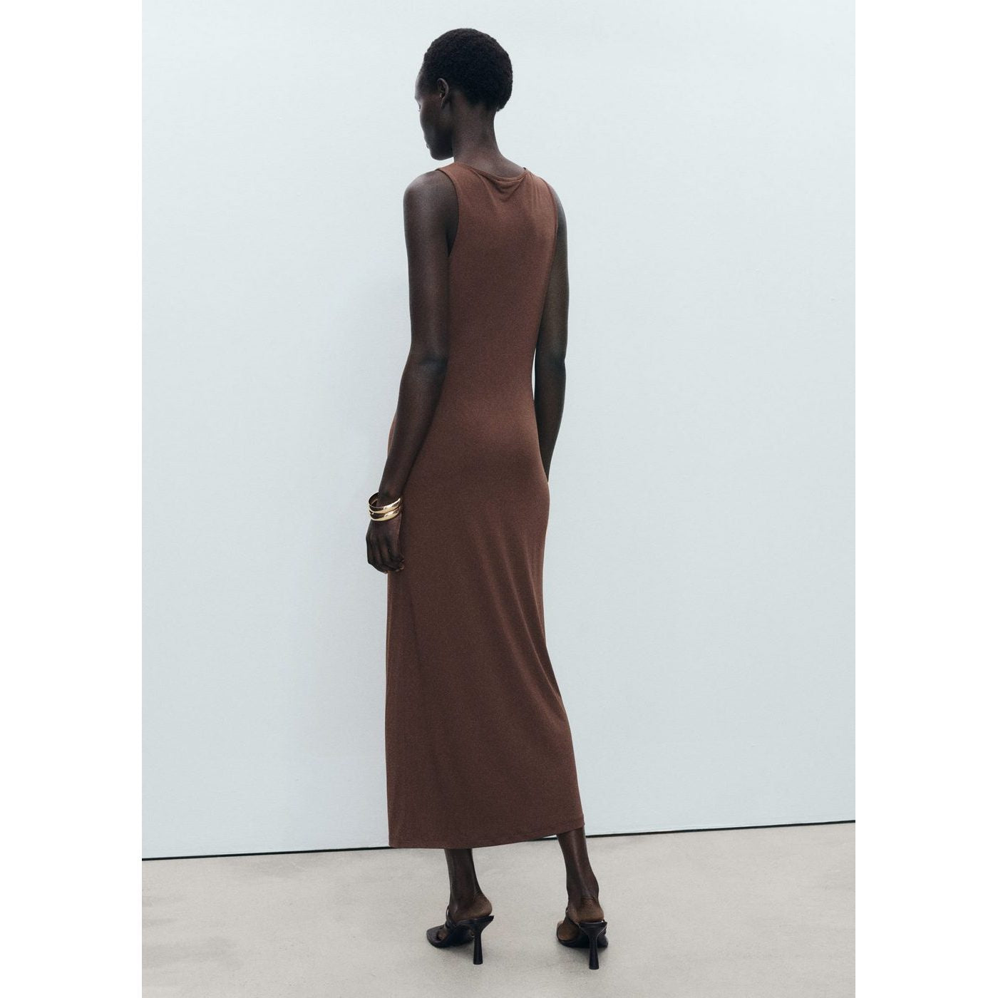 Robe Drapée Détail Métallique