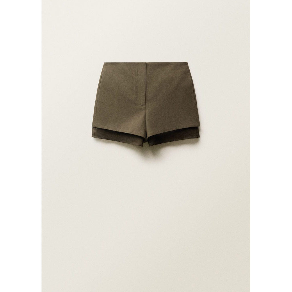 Short En Lin Mélangé Combiné